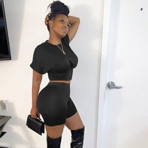 Tracksuit Women Sportwear Two Piece Set Shorts and Top Set Bodycon 2 Piece Sets Womens Outfits Streetwear Casual Matching Sets