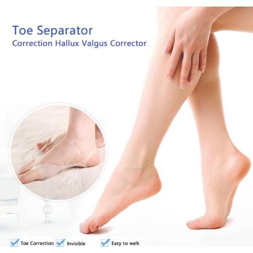 1Pair Invisible Soft Silicone Gel Toe Separator Hallux Valgus Bunion Spacers Thumb Corrector Elasticity Foot Ring Foot Care Tool