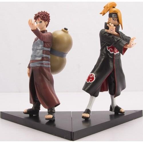 2Pcs/set Animation Doll Toys For Children Anime Naruto Figure Toy Akatsuki Member Deidara Gaara Collectible Gift Cartoon Toy