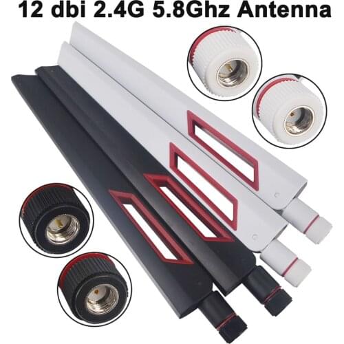 2pcs 12dbi WIFI Dual Band Antenna 2.4G 5G 5.8Gh RP SMA Male Universal Antennas Amplifier Router WLAN Antenne Booster
