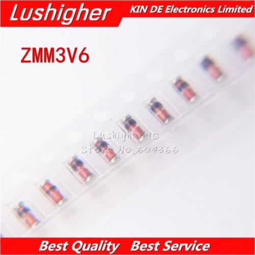 200PCS ZMM3V6 SOD80 ZMM3.6 LL34 3.6V LL-34 3V6 ZMM3.6V Zener Diodes 1/2W 500mW Diode SMD