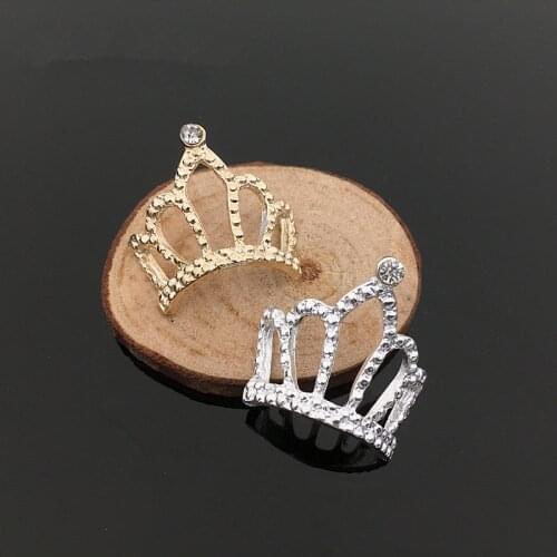 BT336 28mm)5pcs fashion alloy crown flatback rhinestone buttons for jewelry accessories