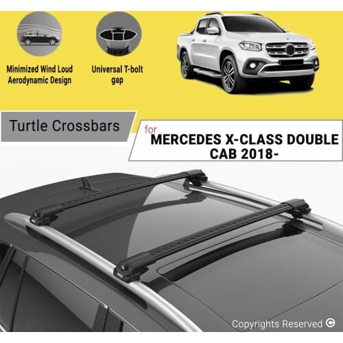 BARS FOR MERCEDES X-CLASS DOUBLE CAB 2018 ON ALUMINUM ALLOY SIDEBARS CAR ROOF RACK LUGGAGE CARRIER CROSSBAR