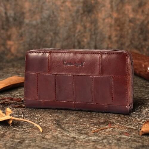 Cobbler Legend Brand Designer Casual Women Wallet Genuine Leather Long Wallet For Ladies Coin Card Purses For Female Coin Pocket