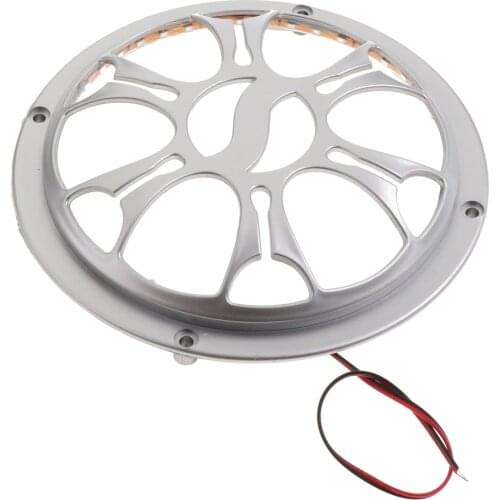 Vehicles Speaker Subwoofer Net Grill Decorative Cover Waterproof Sliver with Flashing Light Bar