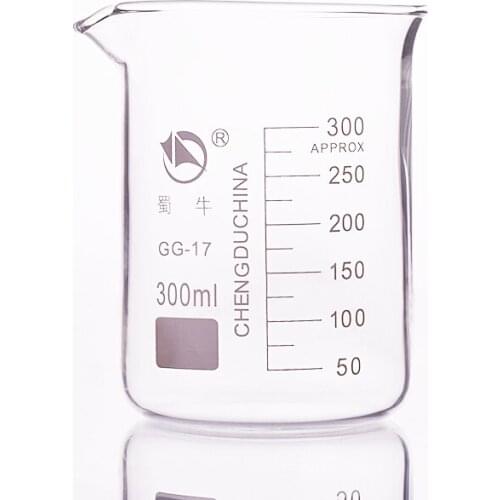 3pcs Beaker in low form,Capacity 300ml,Outer diameter=76mm,Height=105mm,Laboratory beaker