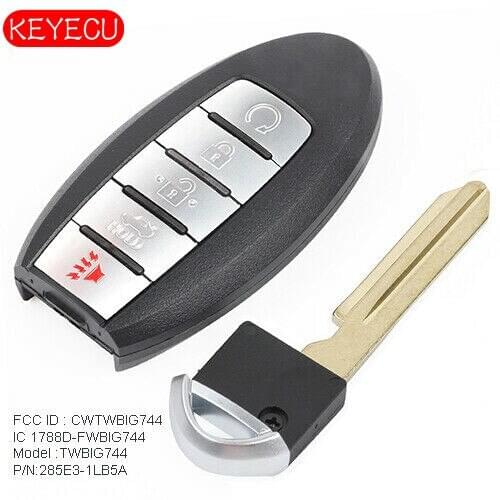 Keyecu Smart Key 5B 433MHz ID47 for Nissan Armada 2017-2018 Fcc# CWTWBIG744 Model FCC: TWBIG744