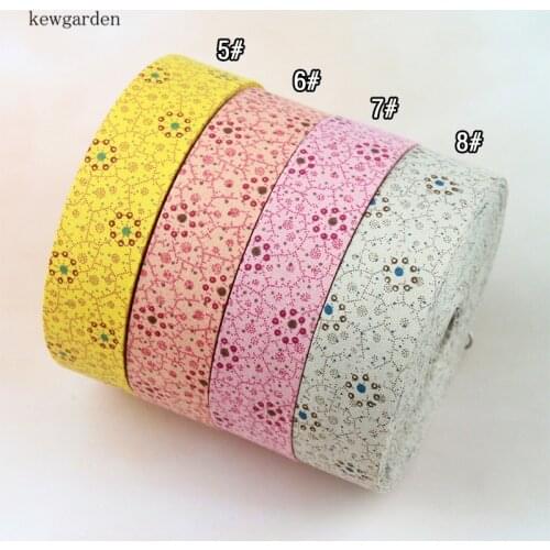 Kewgarden Flower Fabric Layering Cloth Ribbon 1.5" 1" 25 40 10mm DIY Boutonniere Bow tie Accessories Handmade Tape Webbing 10M