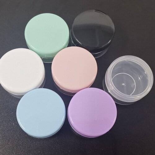 Cosmetic Jar 3/5g Small Empty Cosmetic Refillable Bottles Plastic Eyeshadow Makeup Face Cream Jar Pot Easy to Carry Container
