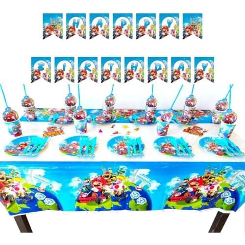 Mario Theme Decoration Balloon Set Childrens Birthday Party Cartoon Character Aluminum Film Balloon Combination Party Supplies