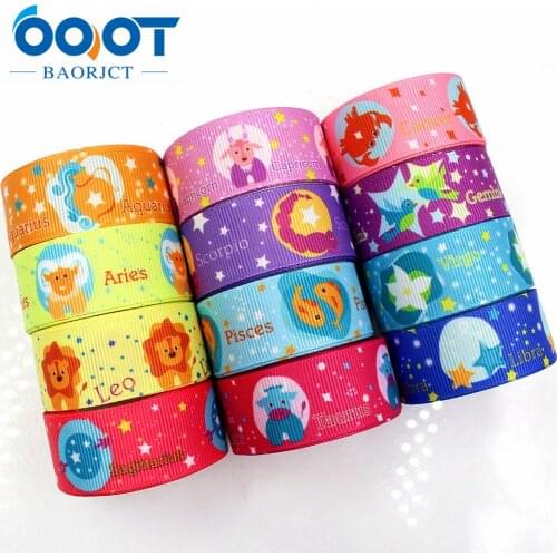 OOOT BAORJCT 175255 22mm 10yard Cartoon Ribbons Thermal transfer Printed grosgrain Wedding Accessories DIY handmade material
