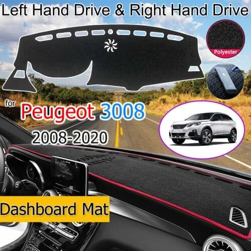 For Peugeot 3008 2008-2020 MK1 MK2 3008GT Anti-Slip Mat Dashboard Cover Pad Sunshade Dashmat Protect Carpet Car Accessories
