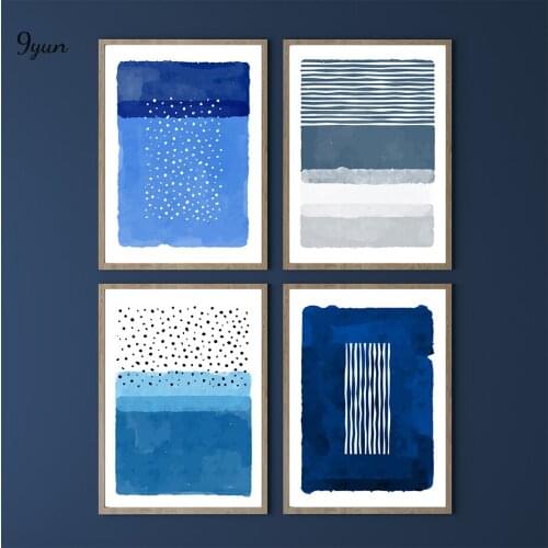 Nordic Abstract Wall Art Marine Style Decor Poster Paintings for Bedroom Geomertric Canvas Picture Interior Decor