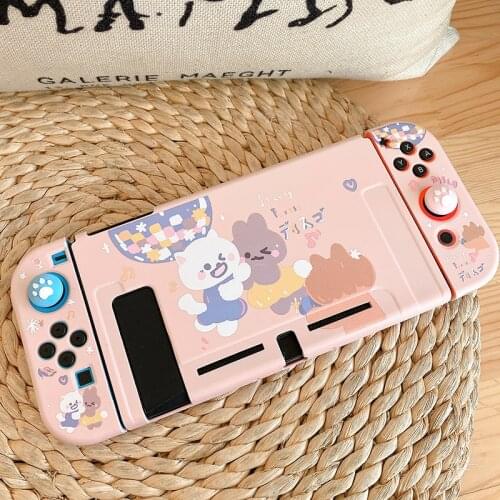 STARRY FOREST DISCO Bunny cute pink soft protective case shell for nintendo switch for girls