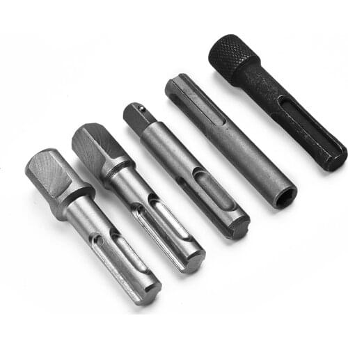 5pcs 1/4" 3/8" 1/2" SDS Plus Socket Driver Drill Bit Hex Shank Chuck Adaptor