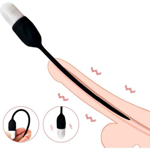 Urethral Vibrator Catheter Urethral Stimulator Dilator Sex Toys For Man Male Penis Plugs Masturbator Vibrating Urethral Plug