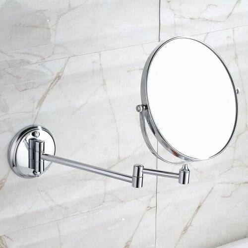 Vidric Wall-mounted bath Lyle 8 inch cosmetic telescopic folding mirror enlarged wall-sided copper wall stickers