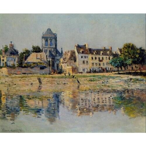 High quality Oil painting Canvas Reproductions By the River at Vernon (1883 By Claude Monet hand painted