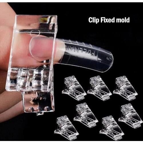 Nail Tips Clips Transparent Acrylic Nail Extension Builder Fixed Clamps Finger Building Poly Nail Gel Nail Art Manicure Tools