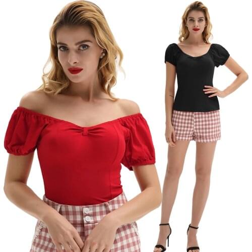 Belle Poque Womens T Shirt Retro Vintage Pinup Short Sleeve Backless Cotton T-Shirt Tops Summer Clothes Fashion Sexy Slim Lady