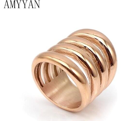 3 Colors Stainless Steel Lines Rings For Women Wedding Accessories Birthday Jewelry Supplies Summer Jewelry for Girls
