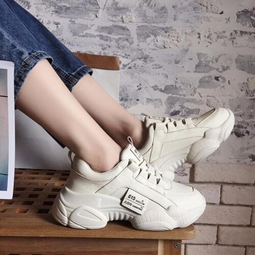 Women Shoes Thick Outsole Sneakers Retro Dad Shoes Comfortable Lace-Up Sports Running Trainers Girls Casual Walking Tennis Shoe