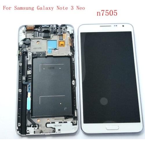5.5" For Samsung Galaxy Note 3 Neo N7505 lcd screen digitizer touch glass frame full set Amoled
