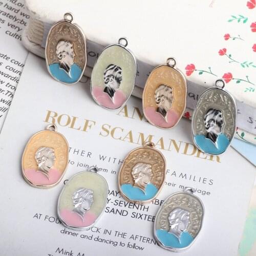 10PCS Personality Avatar Silver Tone Enamel Charms Nautical Pendants Fit Necklaces Bracelet DIY Jewelry Accessory Findings YZ443