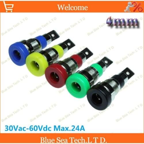 10pcs High Quality 4mm Low Profile panel Socket/jack,brass 4mm binding post,24A/30VAC-60VDC ROHS IEC Free shipping