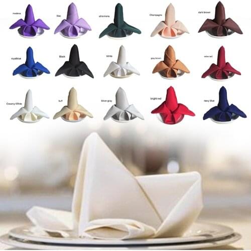 12pcs Square Polyester Napkins Cloth Wedding Party Kitchen Table Decorations