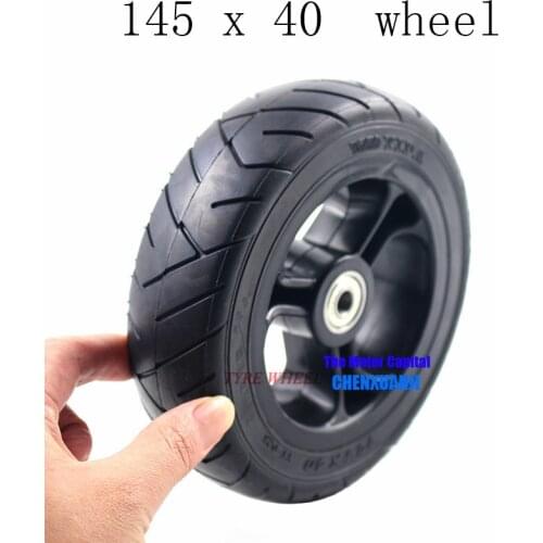145x40 solid tyre with plastic hub 6 inch airless wheel for electric skateboard longboard with wheel pulley 145x40 tire