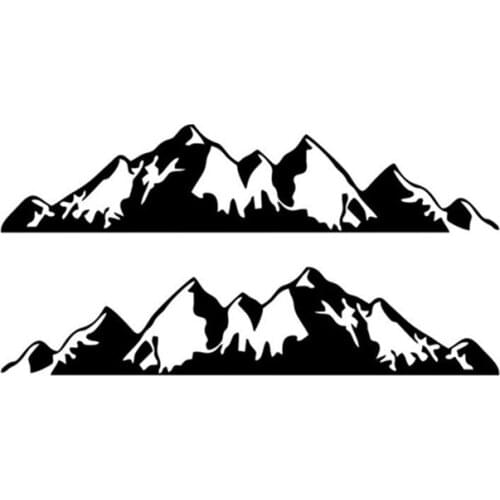 2 X Black Snow Mountain Decal Vinyl Car Sticker Waterproof Auto Accessories for Off Road Camper Van Motorhome,198*43cm