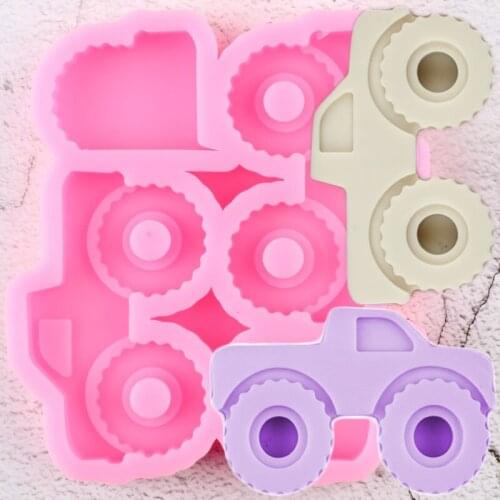 3D Truck Straw Topper Silicone Mold Chocolate Candy Mould Fondant Cake Decorating Tools DIY Car Craft Keychain Epoxy Resin Molds