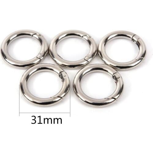 5pcs/lot circle metal carabiner hook snap round clip hook keychain outdoor hanger wholesale