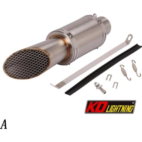 51mm Universal Motorcycle Exhaust Vent Pipe Without Muffler Stainless Steel 365mm Exhaust System Modified For ATV Street Bike