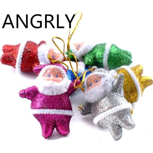 6PCS/Lot Santa Claus Figurines Christmas Tree Party Xmas Decorations Gift Drop Ornaments Christmas Decorations for Home Santa