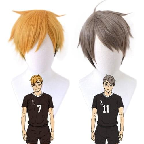 Anime Haikyuu!! Osamu Miya Atsumu Wig Cosplay Costume Heat Resistant Synthetic Hair Haikiyu Carnival Party Wigs
