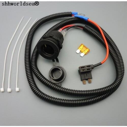 Shhworldsea 100set 1M 1.5mm2 Car Cigarette Cigar Lighter Socket 12V Extension Standard Fuse Tap Holder Lead