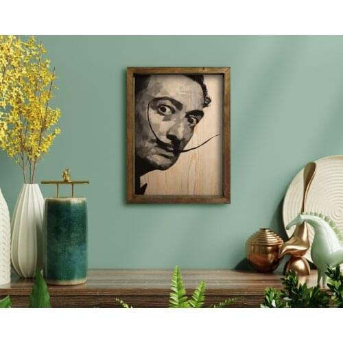 BK Home Salvador Dali Design Natural Solid Wood Framed Tablo-34