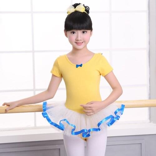 Children Summer Swan Lake Ballet Costume Cute Ballet Dress F Girls Pink/Yellow Ballet Tutu Child Dancewear Cotton Ballet Clothes