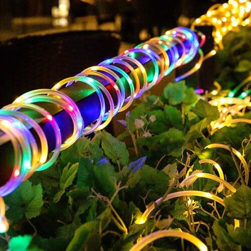 22M LEDs Solar Powered Rope Tube String Lights Outdoor Waterproof Fairy Lamps Garden Garland light For Christmas Yard Decoration