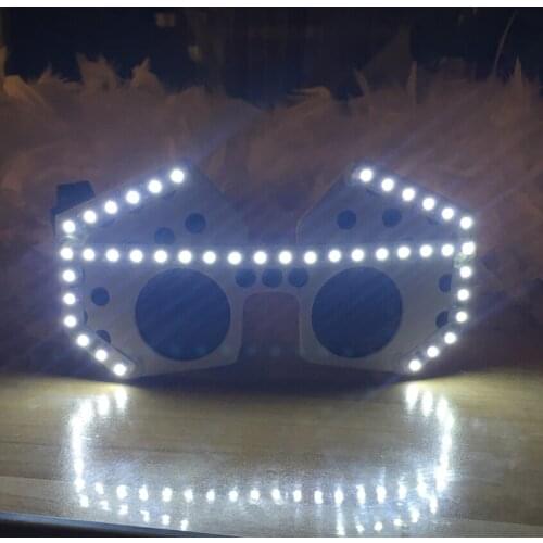 Hot Sale Masquerade Eyewear LED Luminous Flashing Bunny Glasses For Bar DJ Christmas Halloween Party Led Glasses Dance Wear