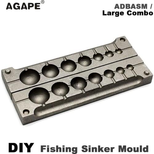Agape DIY Fishing Ball Sinker Mould ADBASM/Large Combo Ball Sinker 7g 14g 28g 56g 84g 112g 168g 7 Cavities