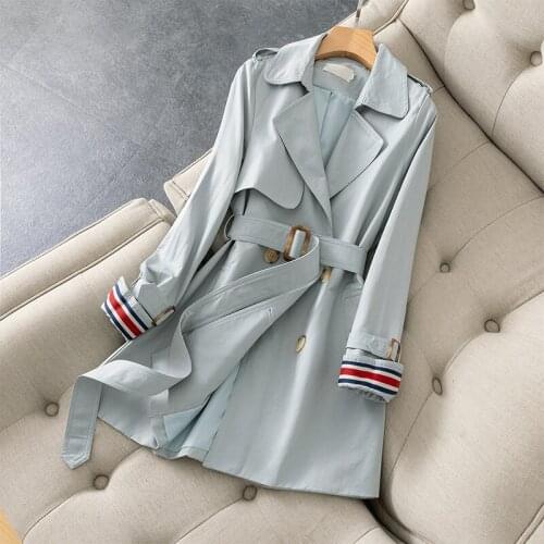 2021 New Autumn Style Popular Khaki Coat Windbreaker Womens Short Style Foreign Style Small High End British Style