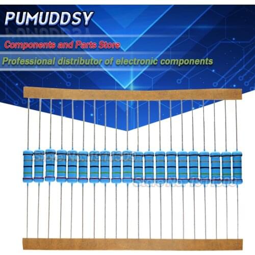 20PCS 1W Metal film resistor 1% 1R ~ 1M 1 2 10 22 47 100 330 ohm 1K 4.7K 10K 22K 47K 100K 330K 470K 2R 10R 22R 47R 100R 330R