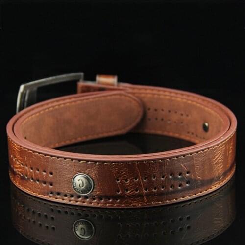 Men Casual Waist Belt Men Hollow Rivet Punk Style Wide PU Leather Belt For New Fashion Strap Male High Quality Jeans mens Belt