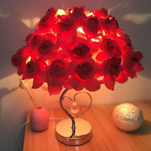 Table Lamp Rose Flower LED Night Light Bedside Lamp Home Wedding Party Decor Atmosphere Night Light Sleep Lighting