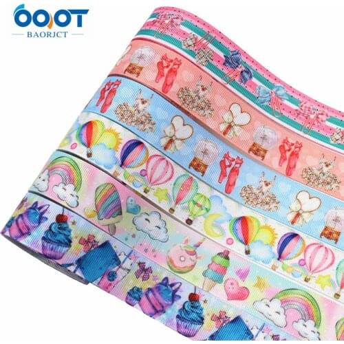 OOOT BAORJCT L-20410-285,25mm,10yards Cartoon Thermal transfer Printed grosgrain Ribbons,bow cap DIY accessories decorations