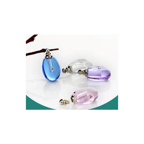 Wholesale Drop Crystal vial pendant Mini Perfume oil bottle diy necklace name on rice art Essential oil jewelry lanugo bottle