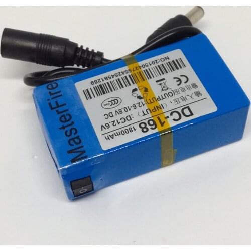 MasterFire DC 12V 1800mah Portable Lithium-ion Rechargeable Battery Polymer Power Batteries Pack with AC Wall Charger DC-168